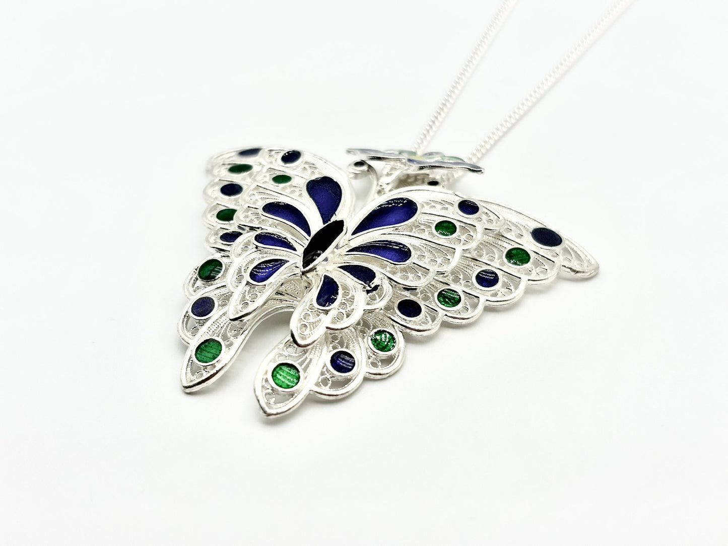 Enameled Butterfly Pendant