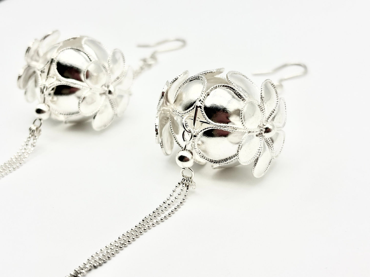 Flower Ball Earrings