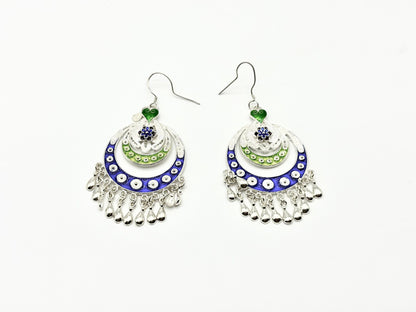 Crescent-shaped Flower Earrings