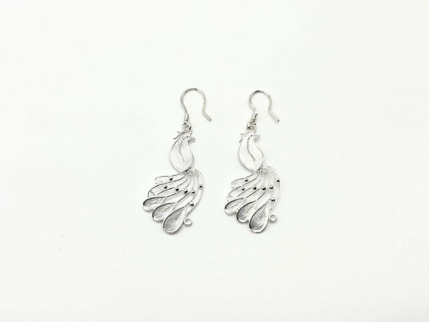 Tiny Peacock Plumage Earrings