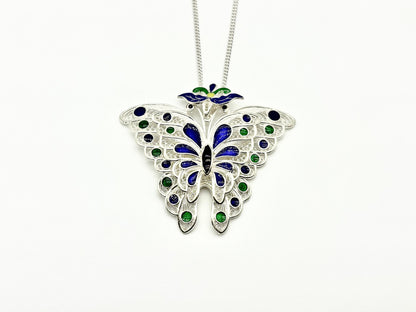 Enameled Butterfly Pendant