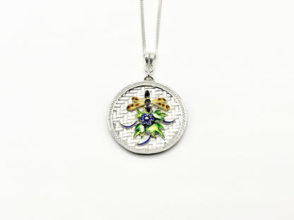 Enameled Dragonfly Pendant