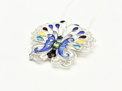 Hollow Colorful Enameled Butterfly Pendant