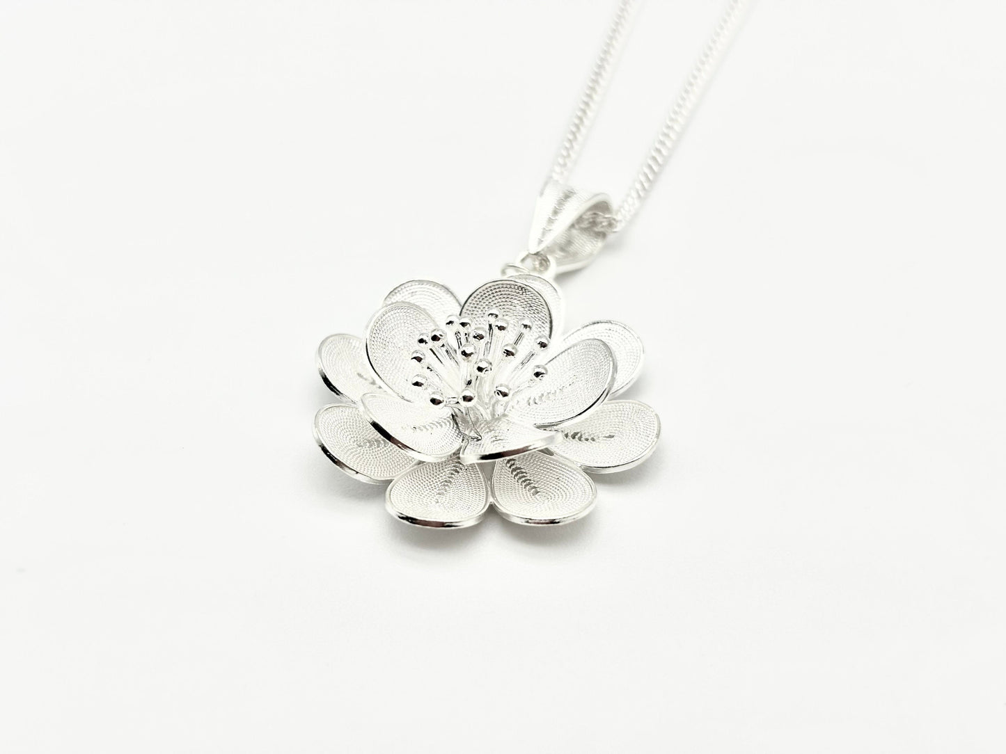 Round Lotus Flower Pendant