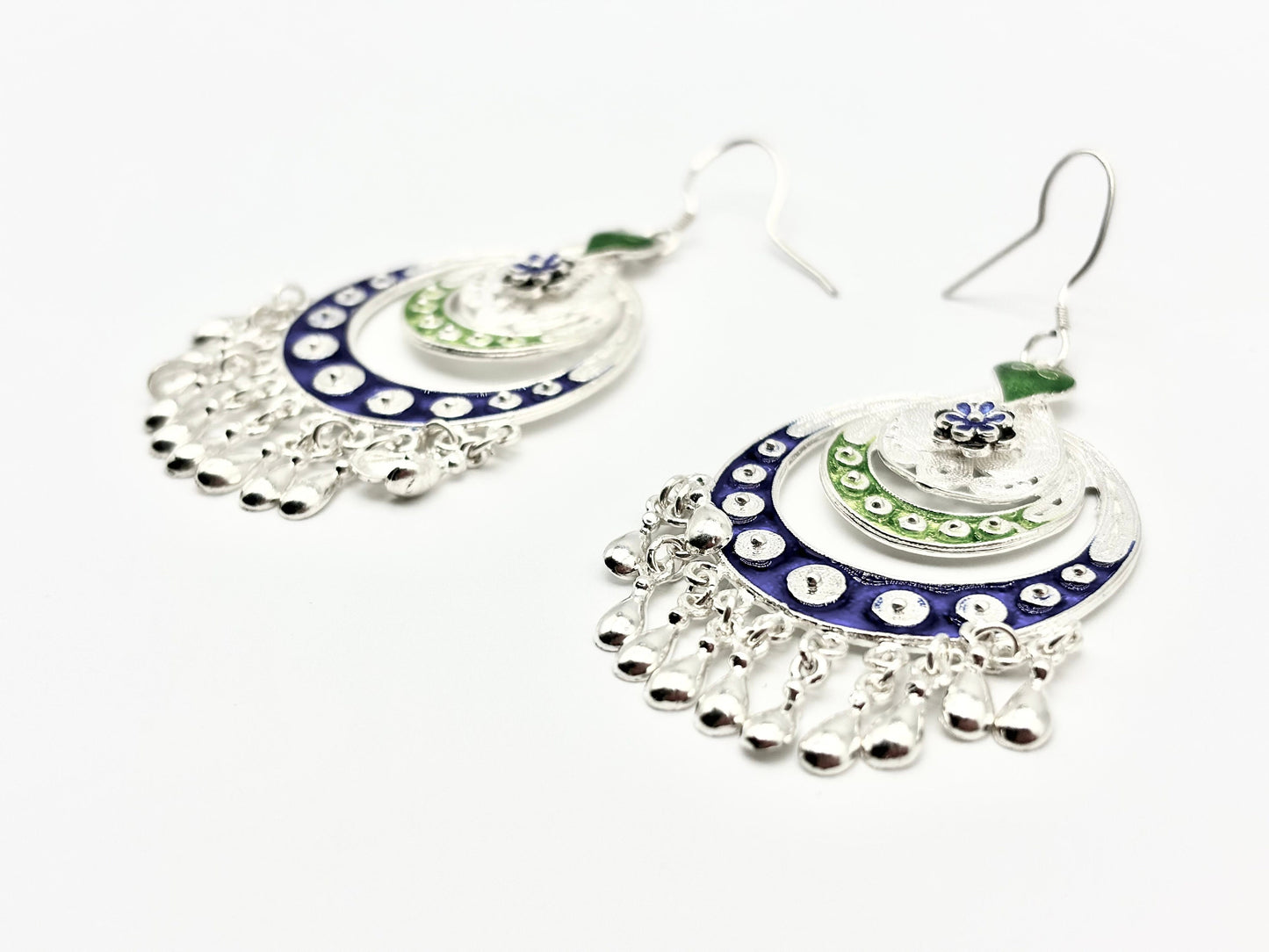 Crescent-shaped Flower Earrings