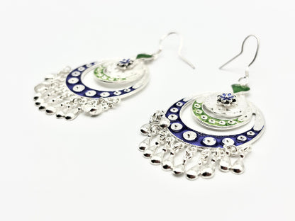 Crescent-shaped Flower Earrings