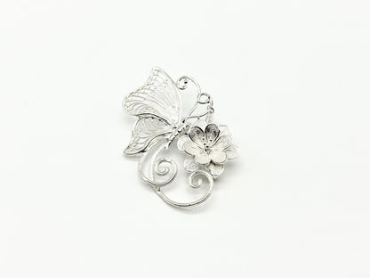 Butterfly with Flower Brooch