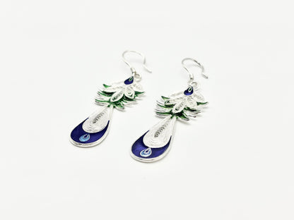 Blue Teardrop Accents Earrings