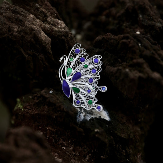 Blue Butterfly Brooch