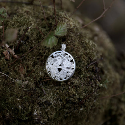 Hollow Round Bird Pendant