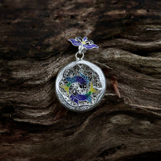 Round Hollow Fishes Pendant