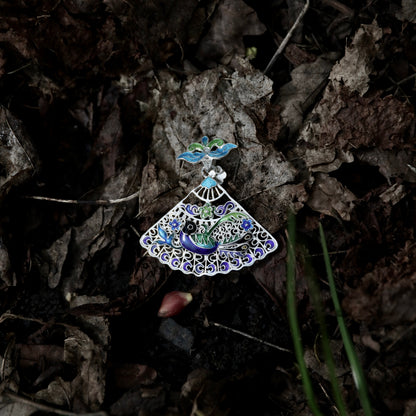 Fan Shape Peacock Pendant