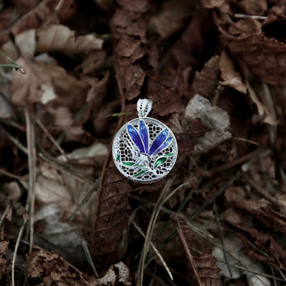 Hollow Blue Dragonfly Pendant