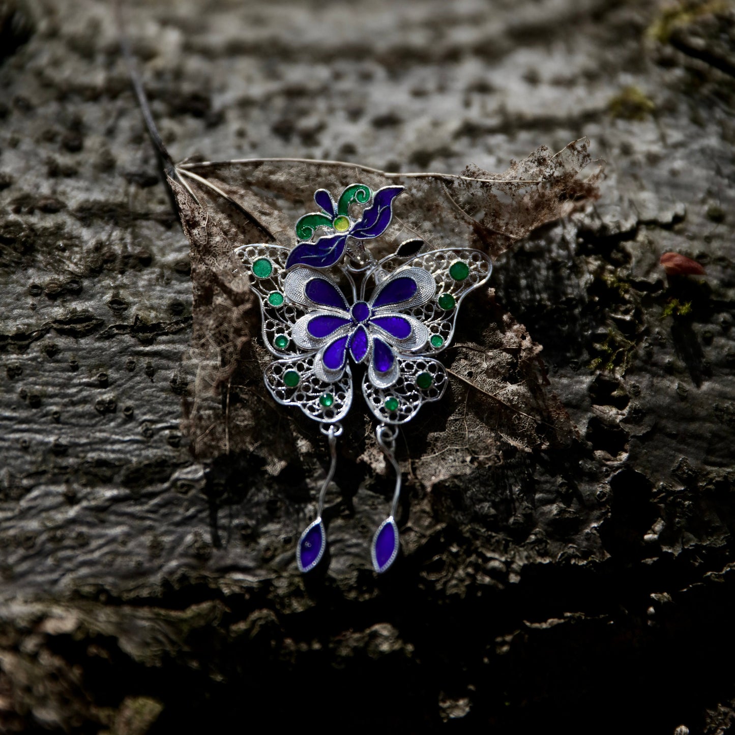 Blue Dancing Butterfly Pendant