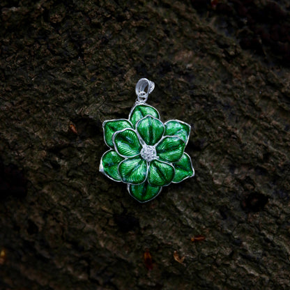 Lively Green Flower Pendant