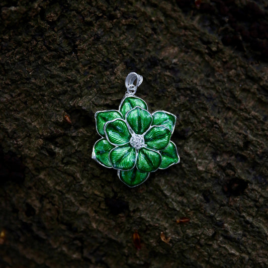 Lively Green Flower Pendant